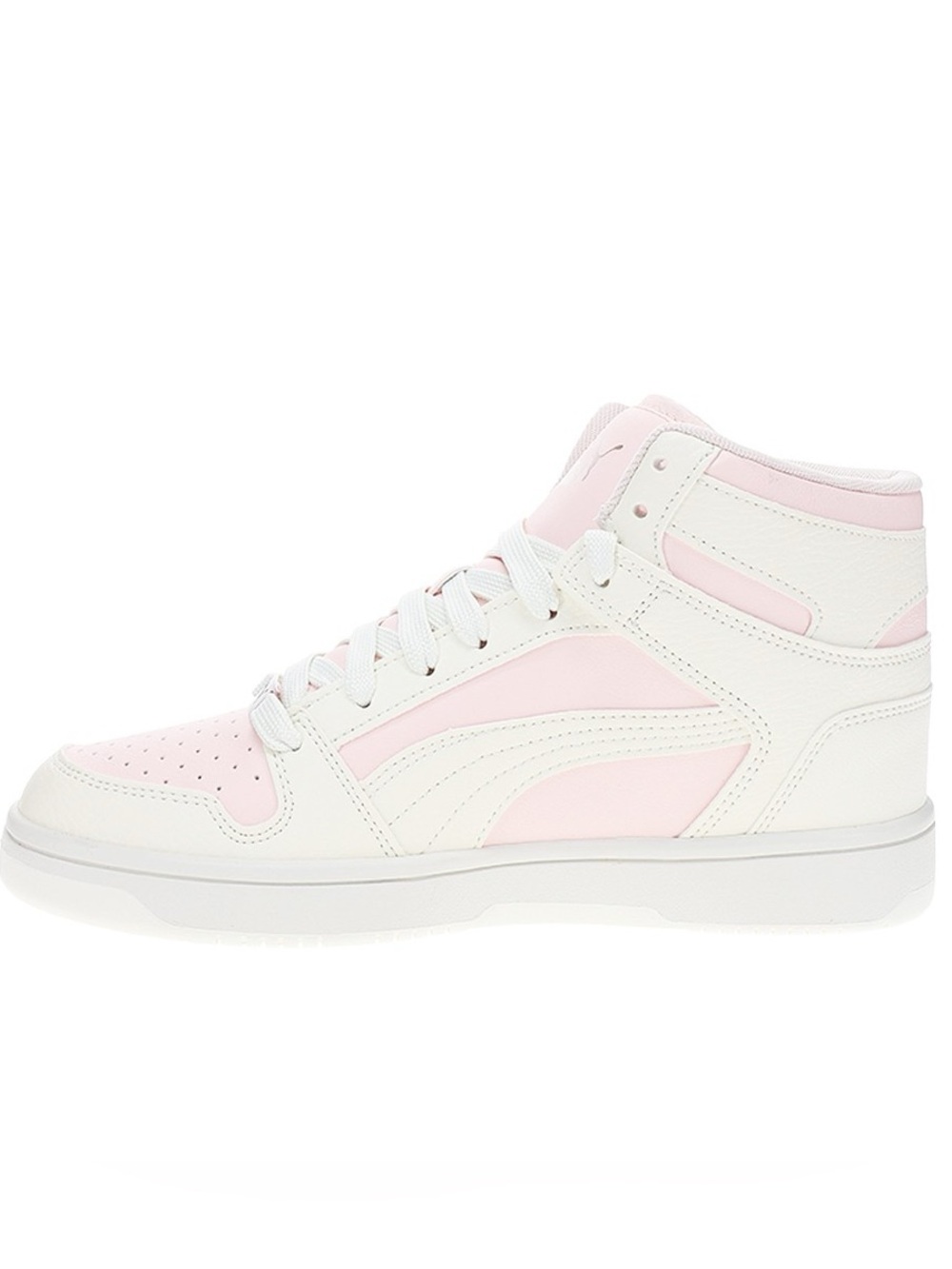 PUMA Rebound Layup Rcl Shine High Top Womens Pink, White Sneakers Size 8 - Picture 1 of 10